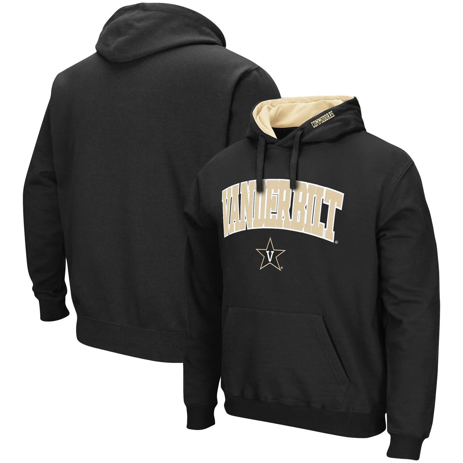 

Мужской черный пуловер с капюшоном Vanderbilt Commodores Arch и Logo Colosseum