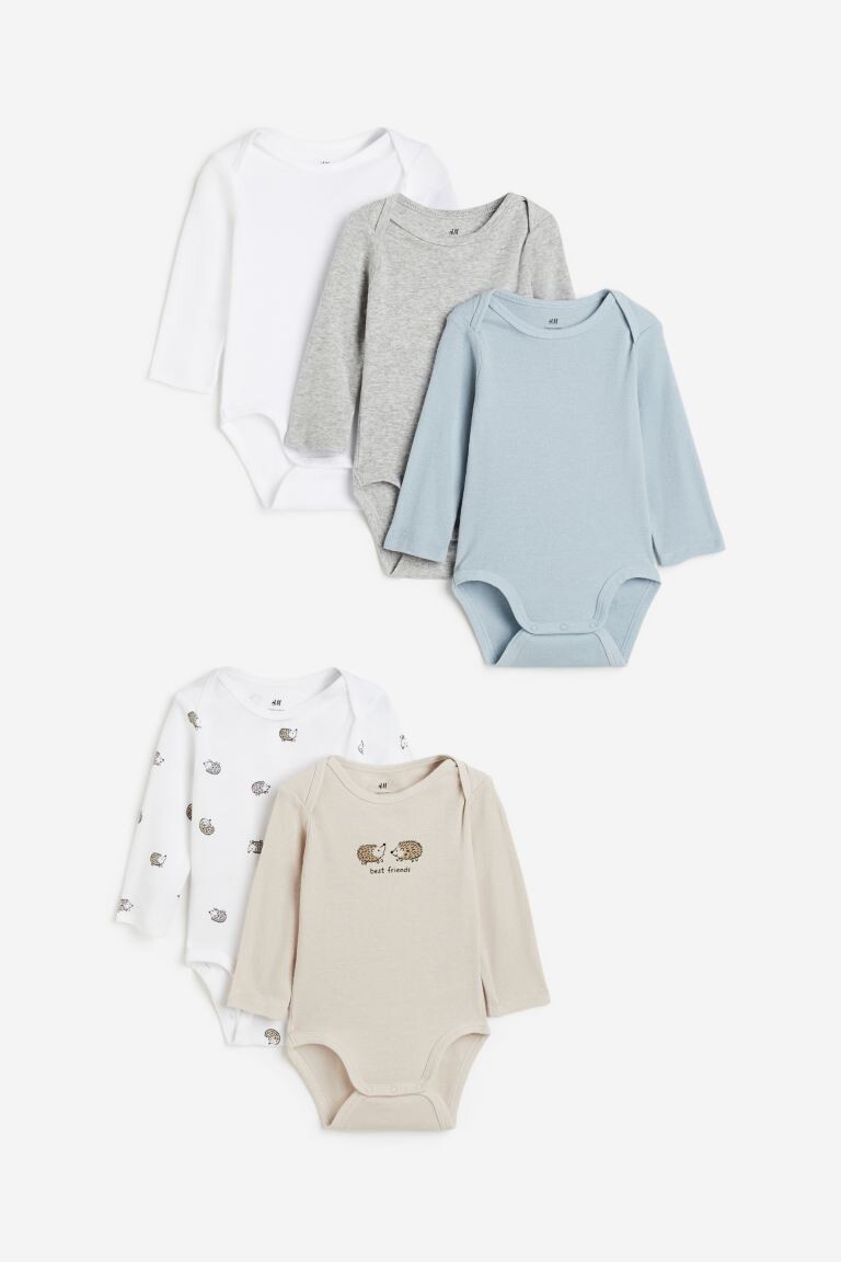 

Набор из 5 боди с длинными рукавами H&M