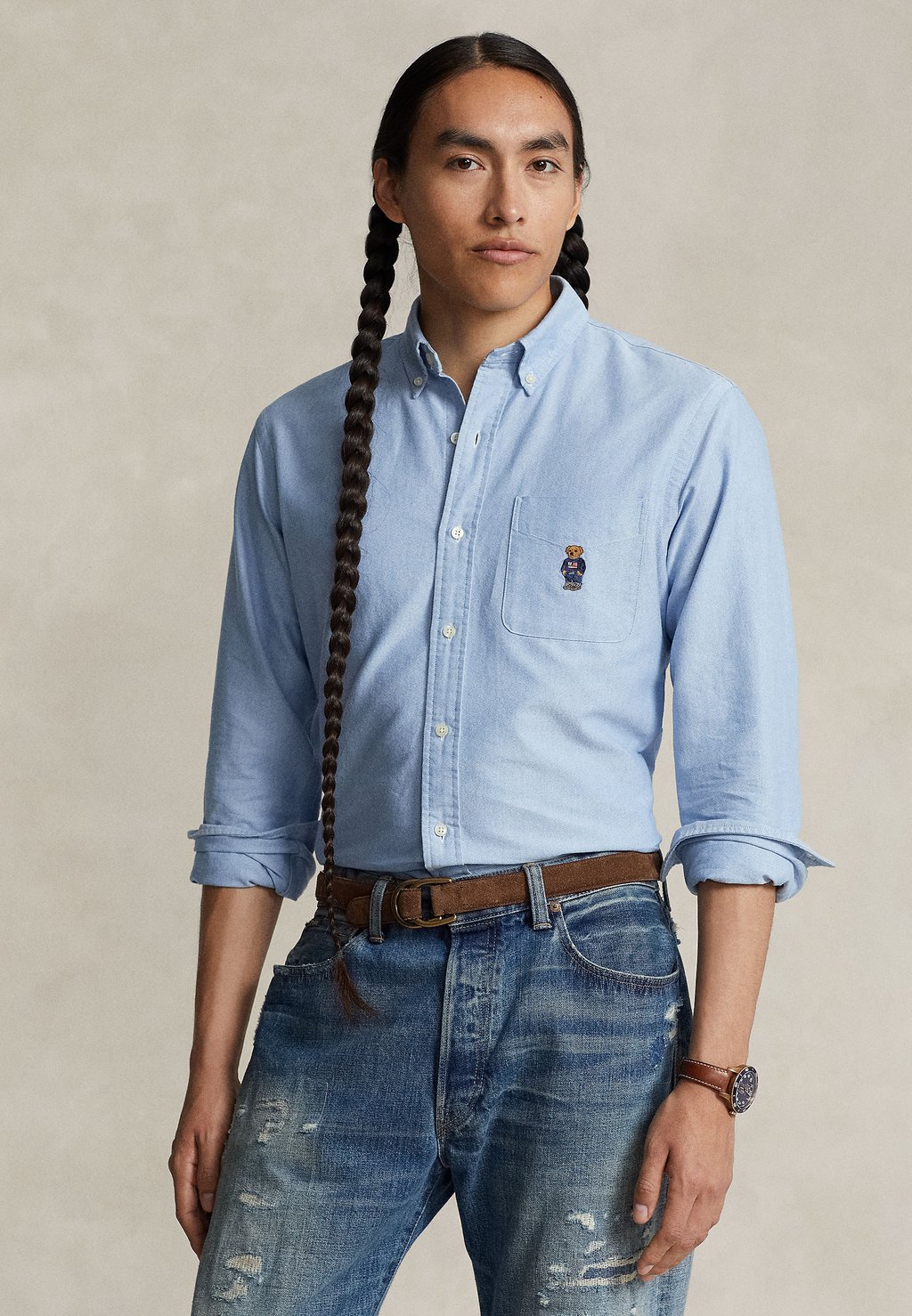 Рубашка ДЛИННЫЙ РУКАВ Polo Ralph Lauren, синий