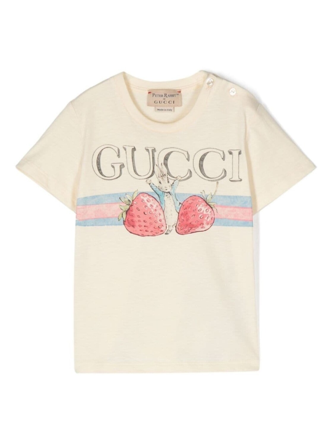 

Gucci Kids футболка с логотипом из коллаборации с Peter Rabbit, нейтральный цвет