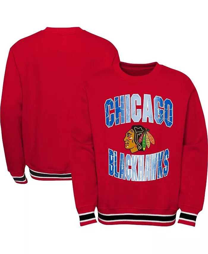 

Классический пуловер с синим лайнером Big Boys Chicago Blackhawks Outerstuff, красный