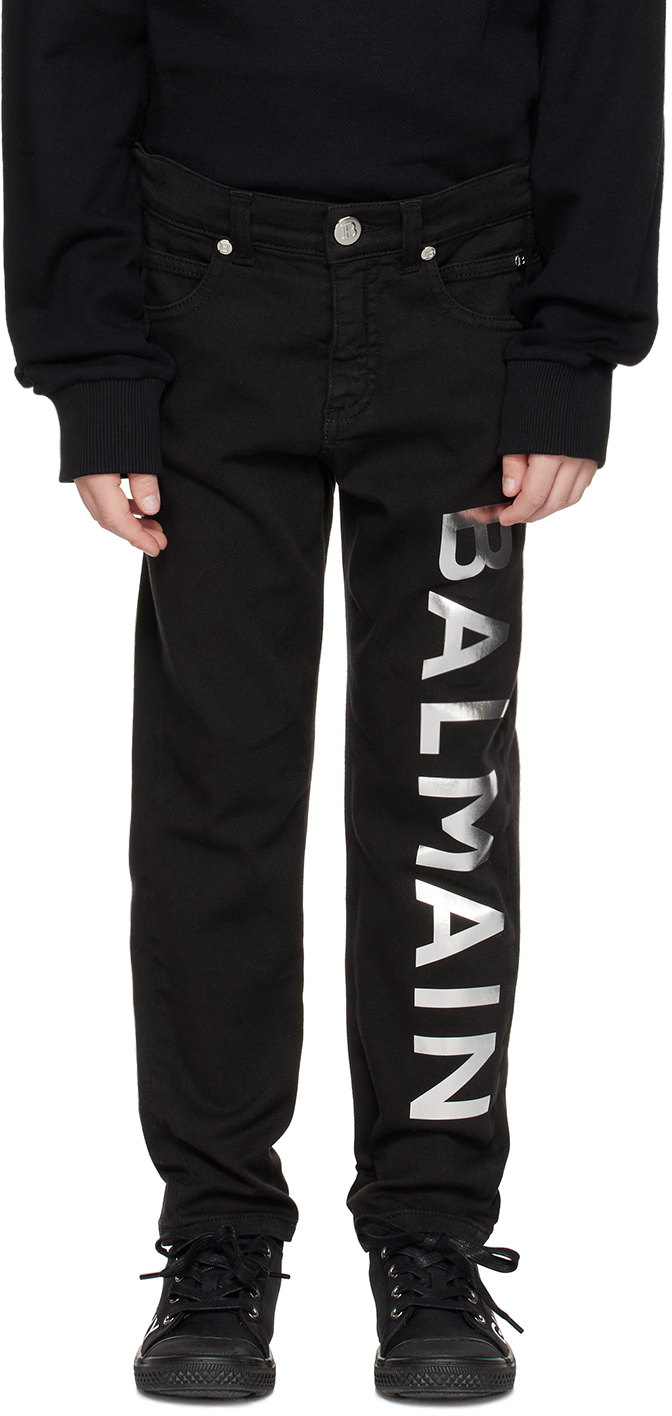 

Balmain Kids Черные джинсы с принтом, Черный, Balmain Kids Черные джинсы с принтом