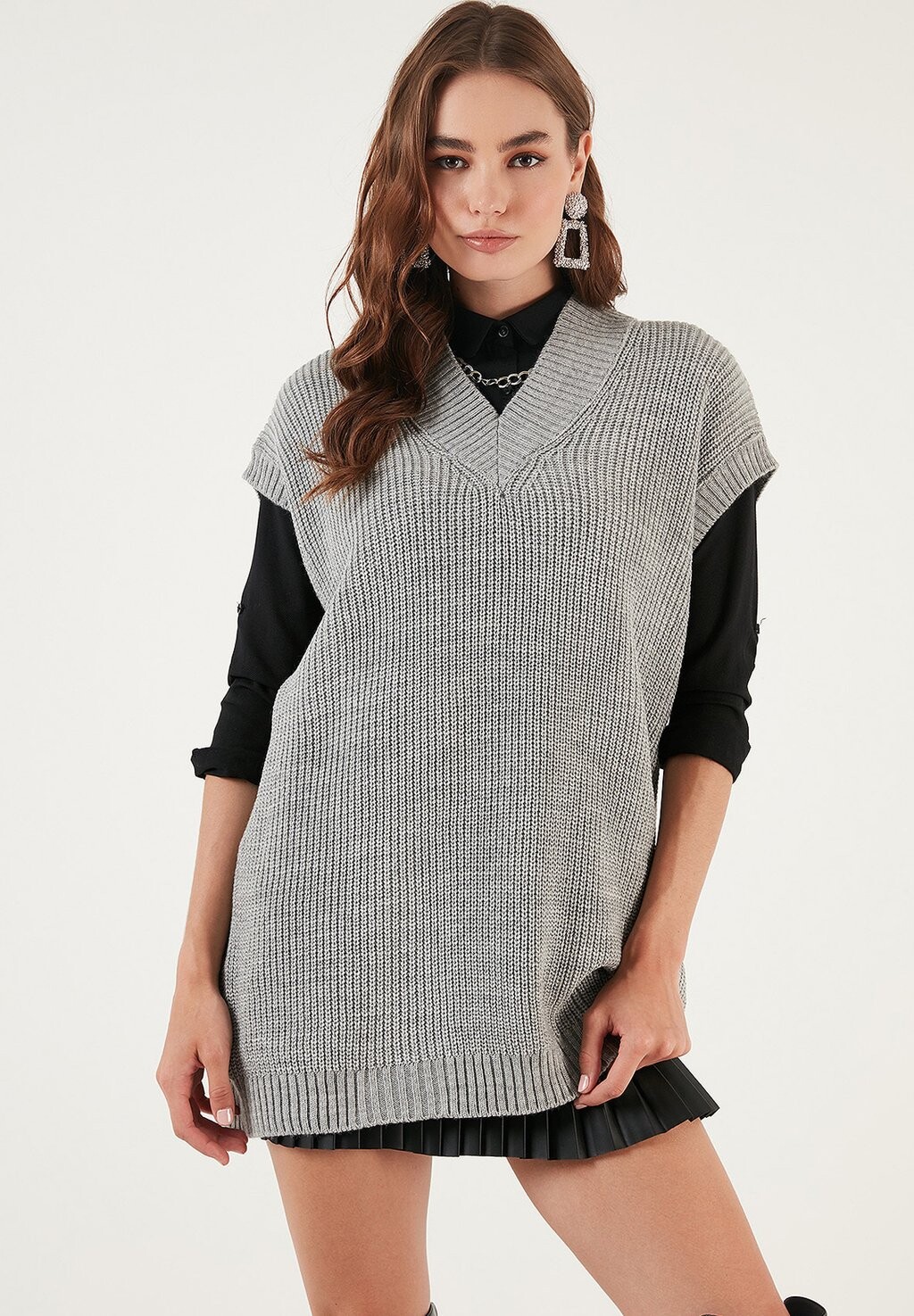 

Свитер V-образный вырез LELA, цвет light grey