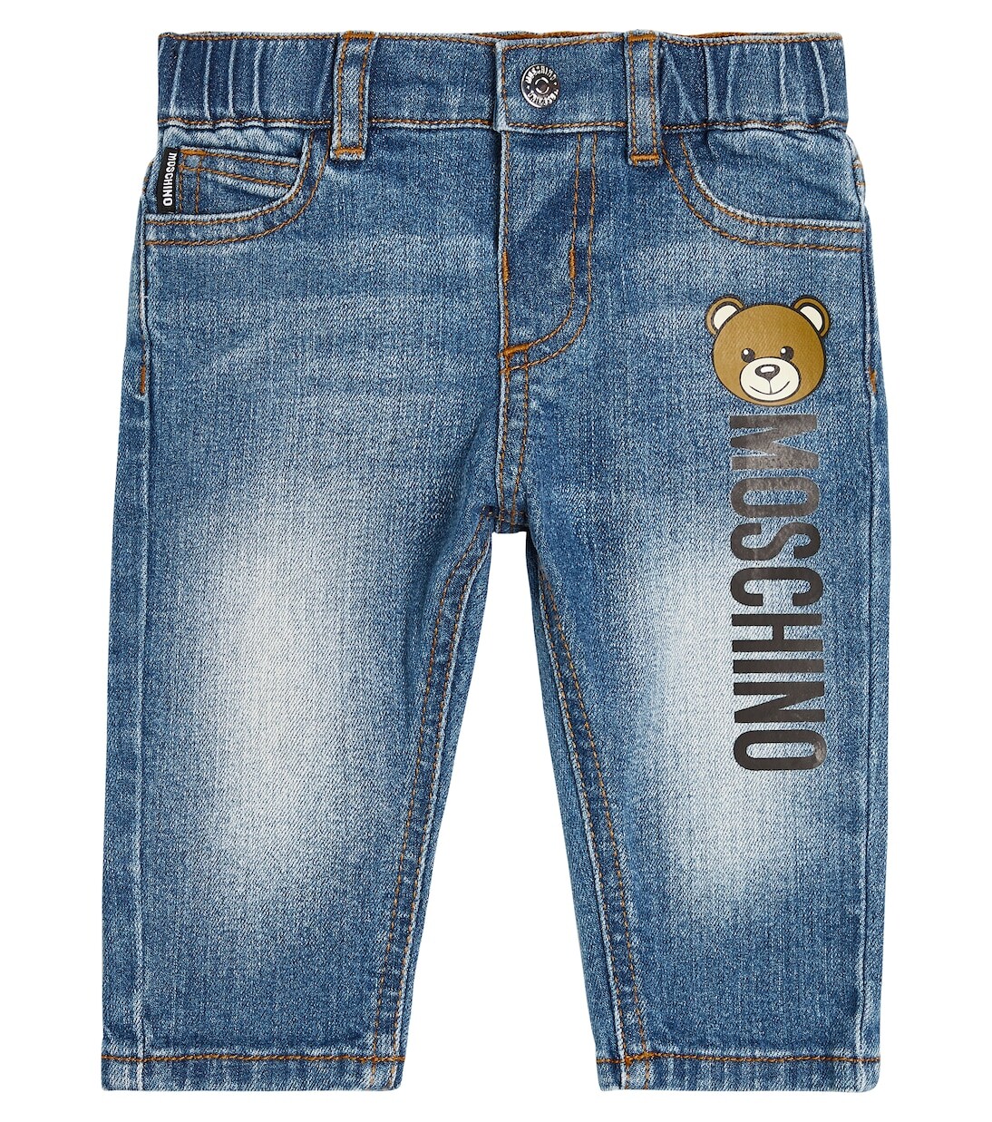 

Детские джинсы с логотипом Moschino Kids, синий