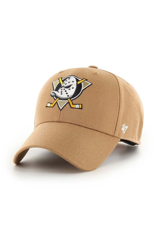 

Бейсболка NHL Anaheim Ducks из смесовой шерсти 47brand, бежевый