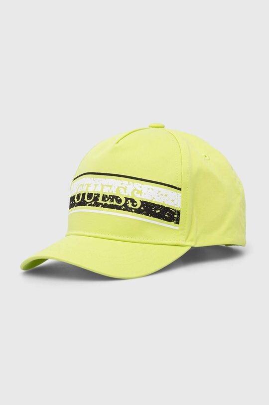 

Детская хлопковая шапка с козырьком Guess, зеленый