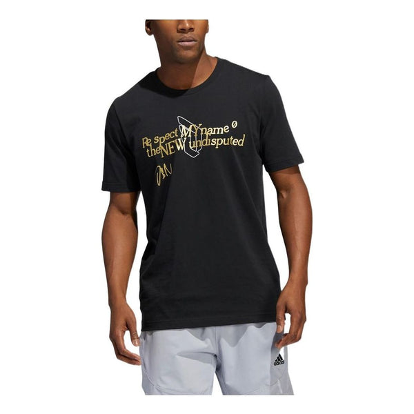 Футболка Men's adidas Casual Alphabet Solid Color Sports Short Sleeve Black T-Shirt, черный