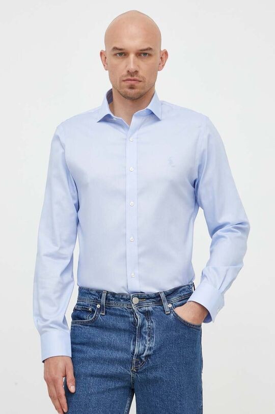 

Хлопчатобумажную рубашку Polo Ralph Lauren, синий