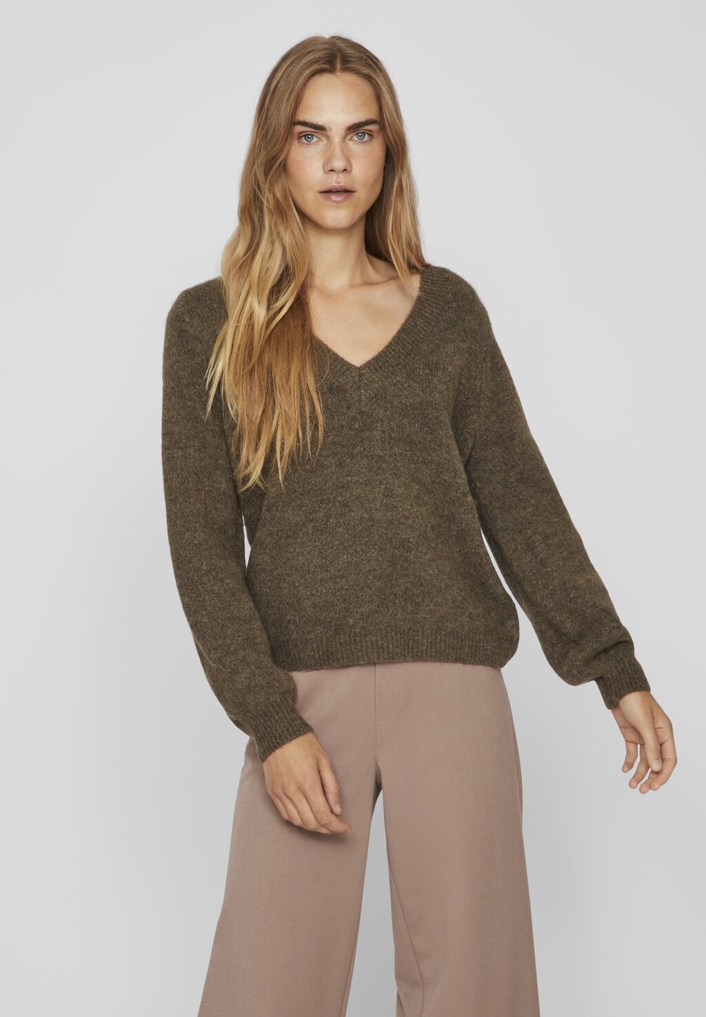

Свитшот VILA VIJAMINA V NECK, цвет crocodile melange