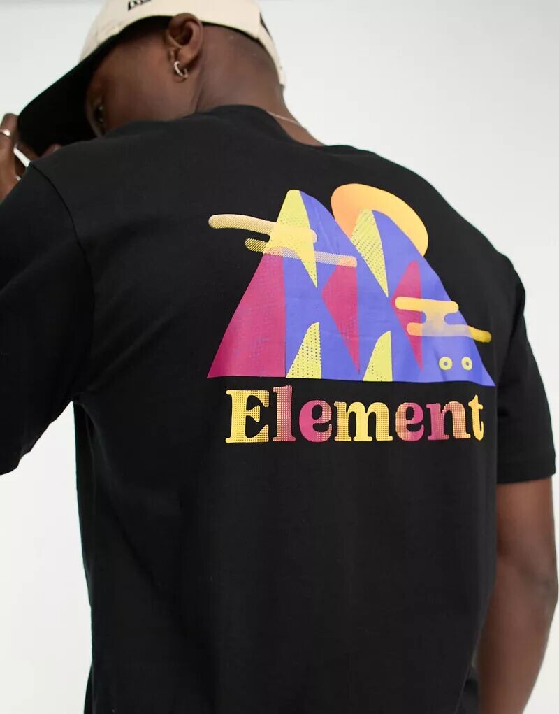 

Черная футболка Hills с принтом на спине Element