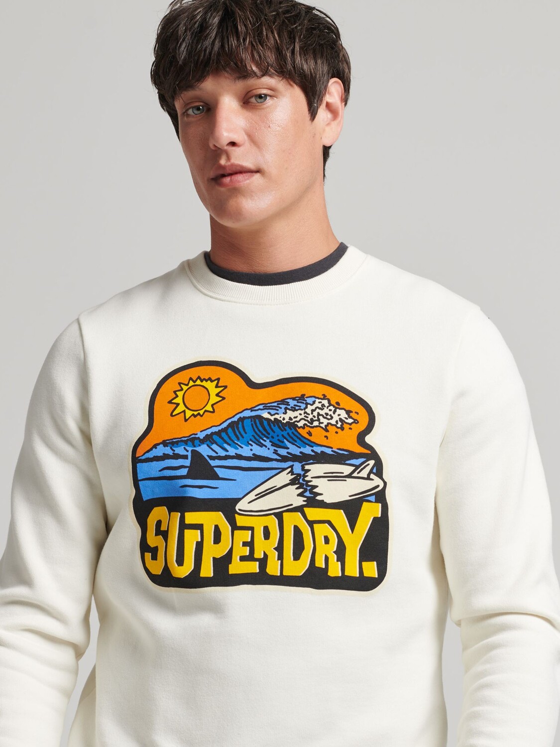 

Винтажная толстовка с наклейкой для путешествий Superdry, от белого, Белый