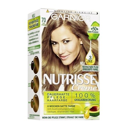 

Стойкая краска для волос Nutrisse с питательными фруктовыми маслами 070 Тоффи Средний Блондин, Garnier