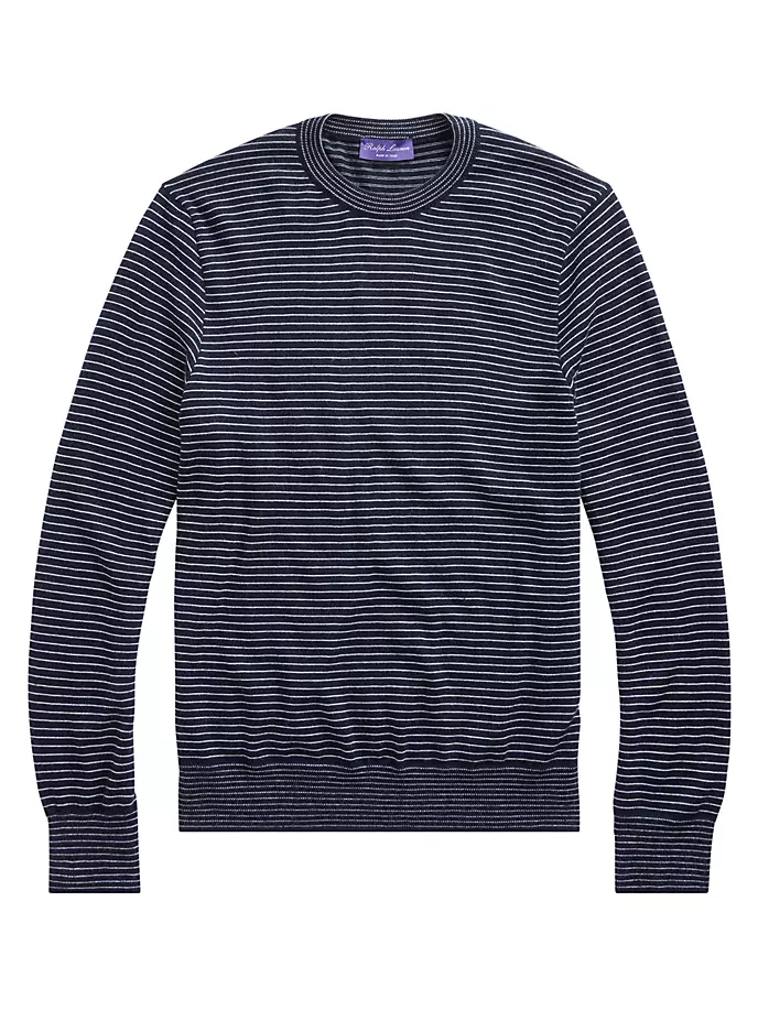 Кашемировый пуловер в полоску Purple Label Ralph Lauren Purple Label, цвет classic chairman navy white