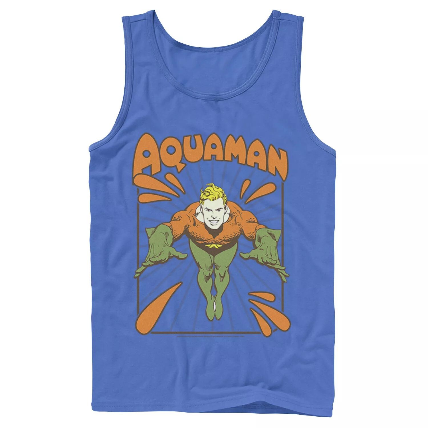 

Мужская майка на бретельках с простым текстом и логотипом DC Comics Aquaman