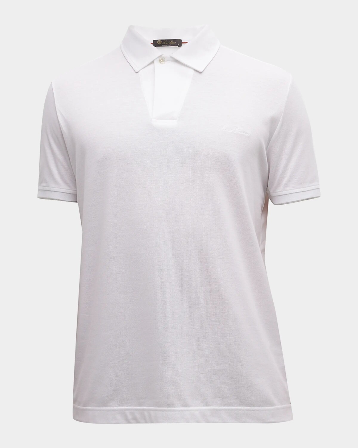 

Мужская рубашка поло с v-образным вырезом Loro Piana, цвет Optical White