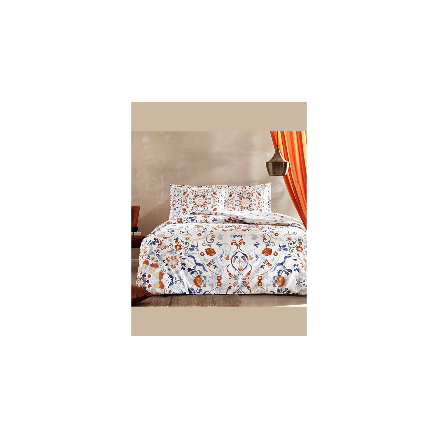 Комплект постельного белья Tac из хлопка и атласа, двойная плитка «Виола»