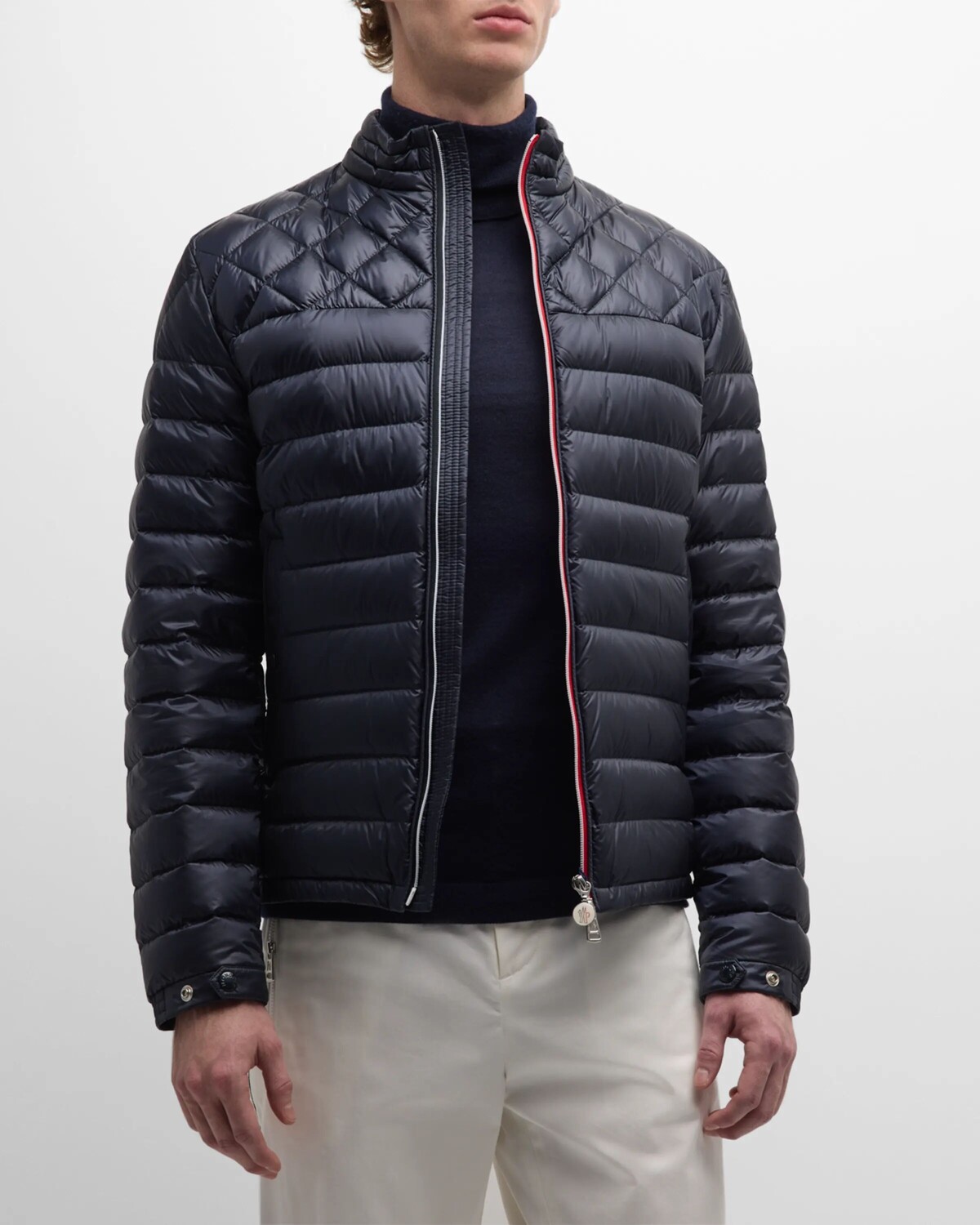 

Мужской короткий пуховик Benamou Moncler, цвет Blue