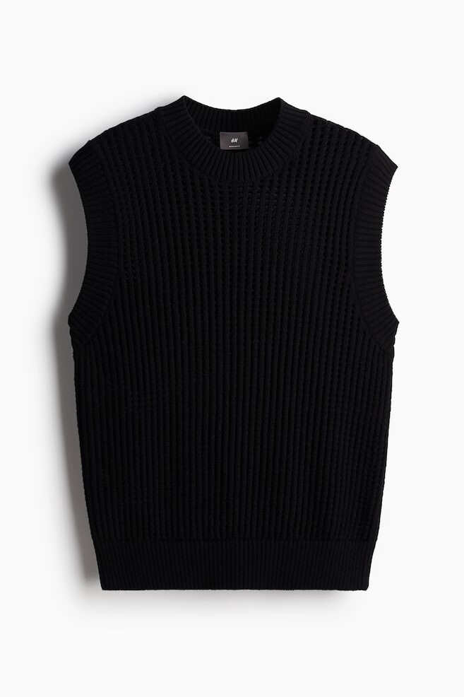 

Свитер-Жилет Ajour классической посадки H&M, черный
