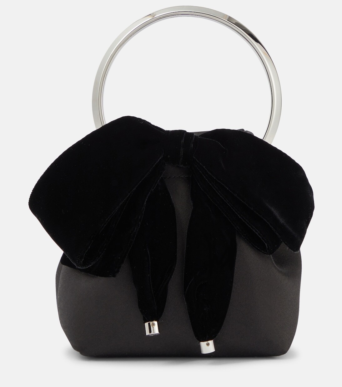 

Маленькая сумка-ведро bon bon из атласа и бархата Jimmy Choo, черный
