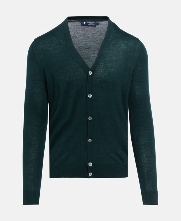 

Кардиган из шерсти мериноса Hackett London, зеленый