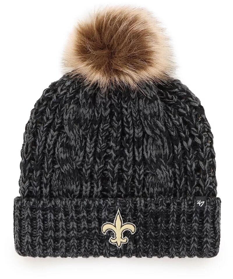

Женская черная вязаная шапка с манжетами '47 New Orleans Saints Meeko