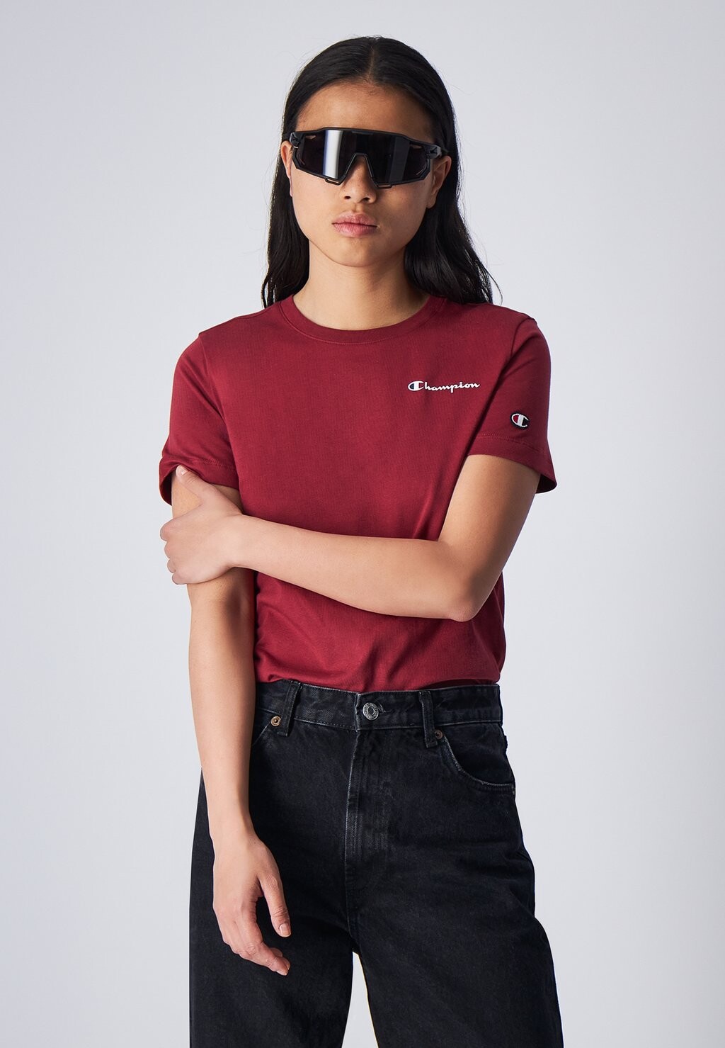 

Базовая футболка CLASSIC CREWNECK SMALL LOGO AMERICAN CLASSICS Champion, темно-красный