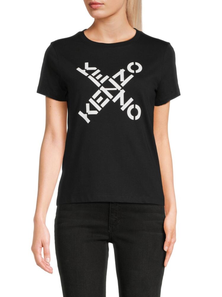 

Приталенная футболка с логотипом Kenzo, черный