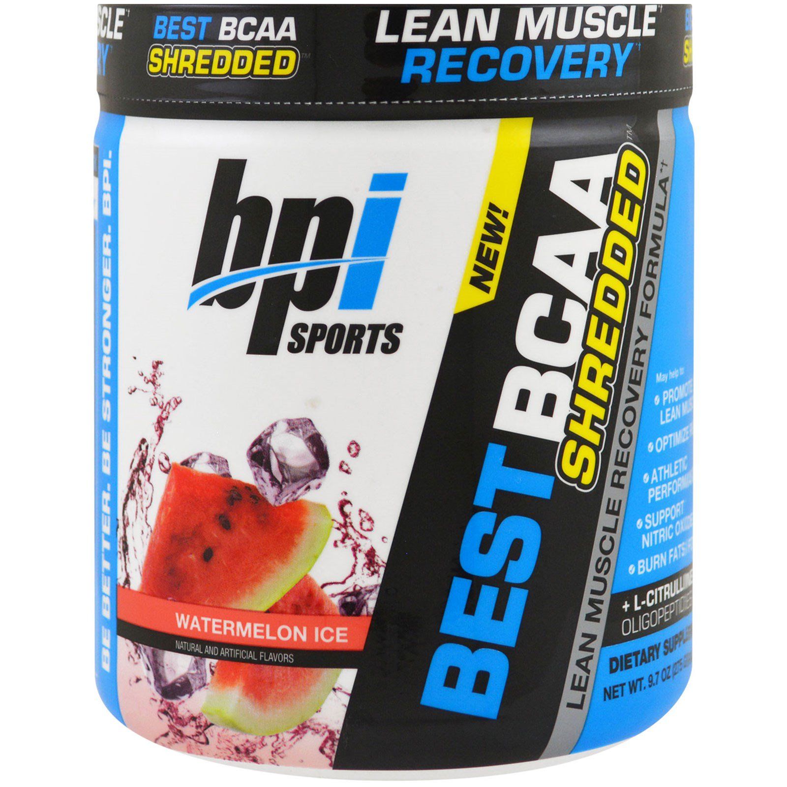 BPI Sports Лучшие раздробленные аминокислоты с разветвлённой цепью для восстановления сухой мускулатуры арбузный лед 9.7 унций (275 г)