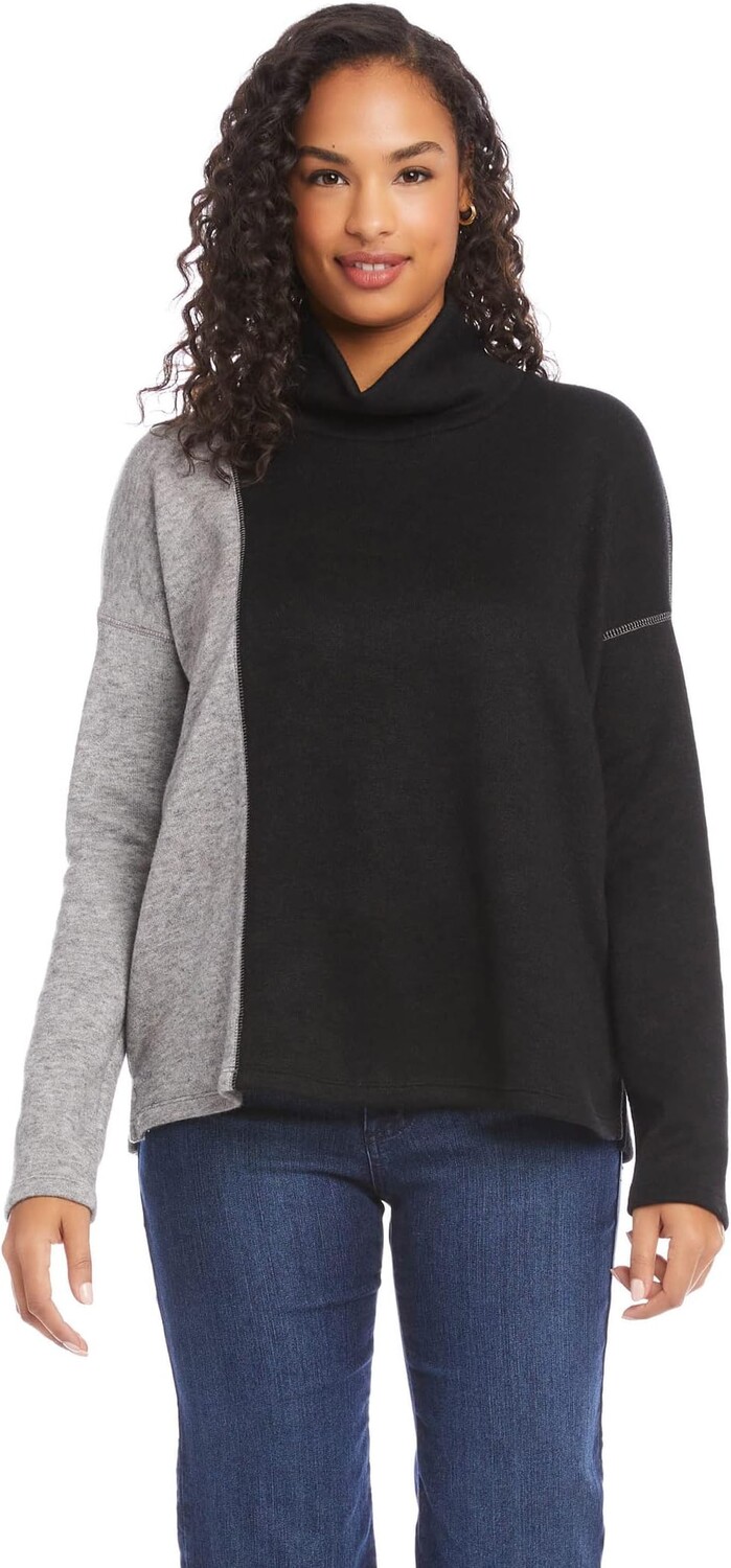 

Свитер в стиле колор-блок Karen Kane, цвет Black/Gray