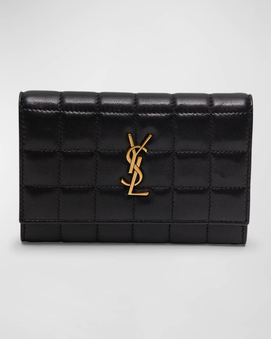 

Маленький стеганый кожаный кошелек YSL Monogram Saint Laurent