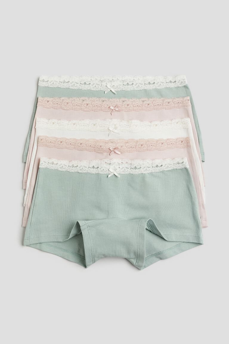 

Набор из 5 хлопковых трусов-боксеров H&M, зеленый