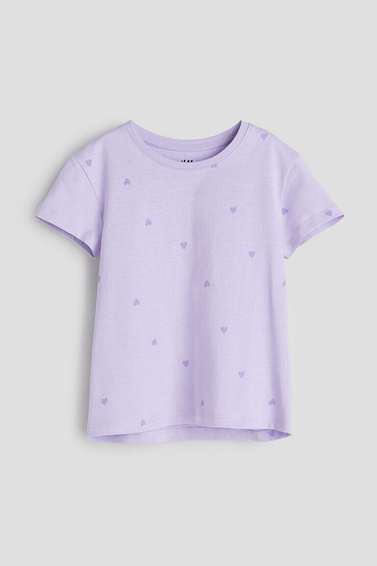 

Футболка из хлопкового джерси с рисунком H&M, фиолетовый