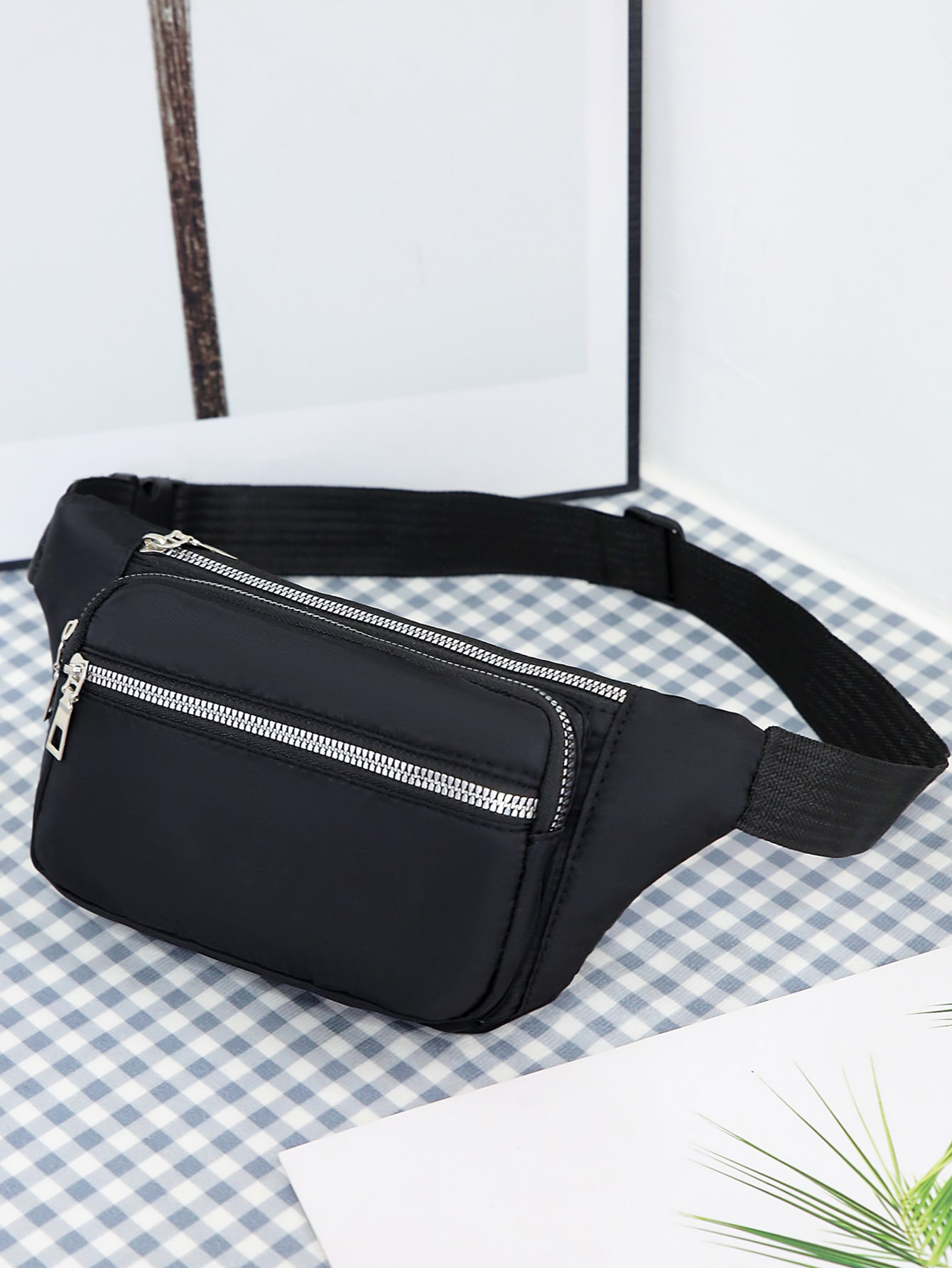 Мужская поясная сумка, черный минималистичная портативная мужская поясная сумка нагрудная сумка поясная сумка через плечо боковая сумка черная пятница черный