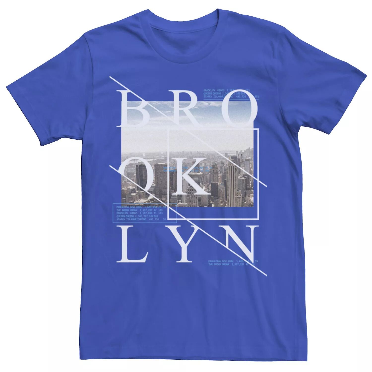 

Мужская кв. Футболка с накладным плакатом 9 Brooklyn Text Skyline Apt. 9