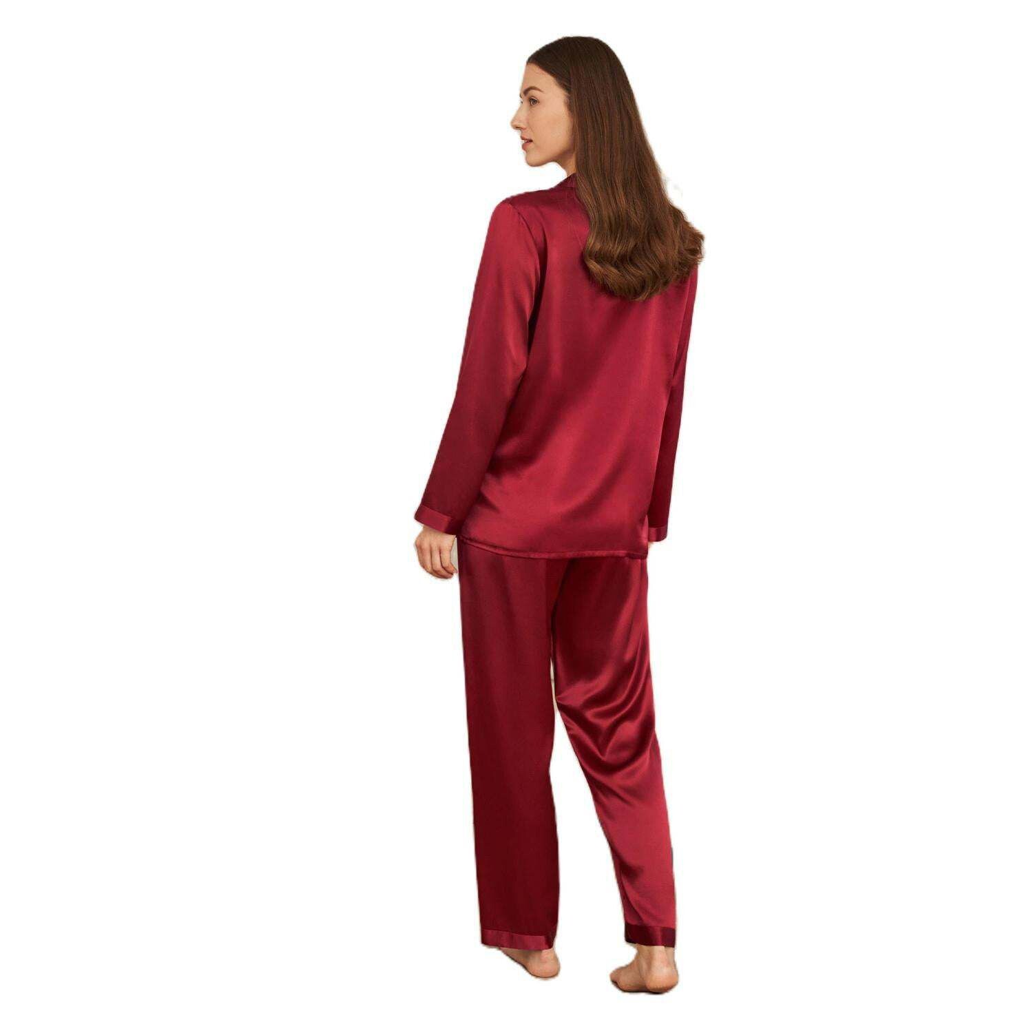 

LILYSILK 22 Momme Шелковый пижамный комплект полной длины Lilysilk, черный