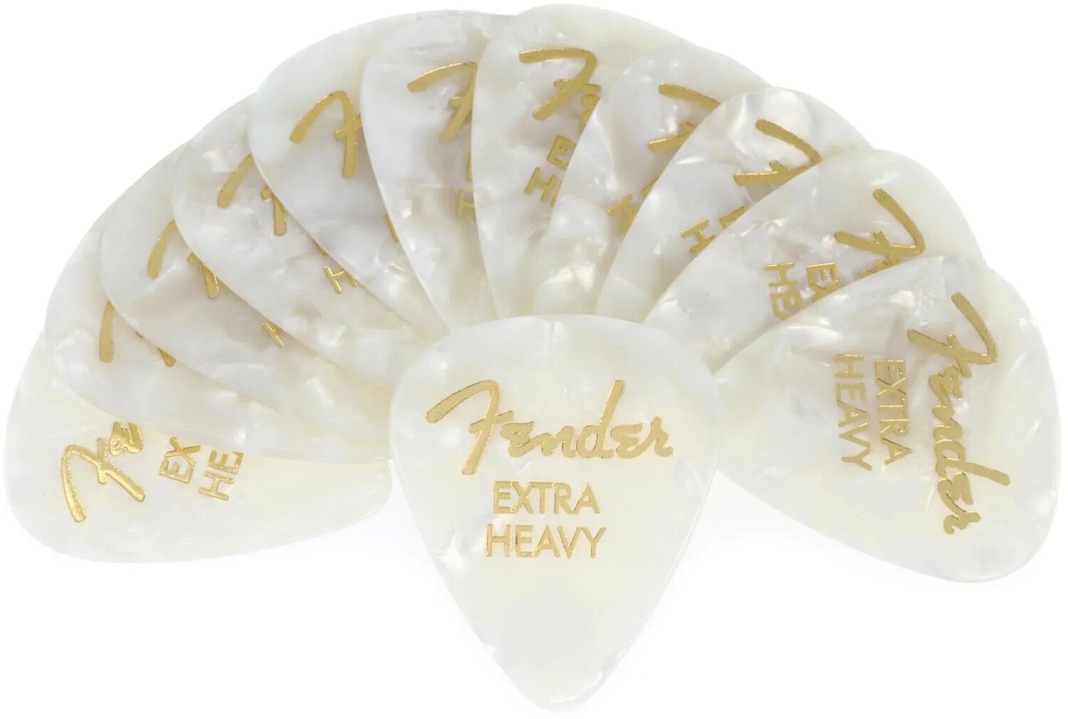 

Медиаторы Fender 351 Premium для гитары — Extra Heavy White Moto, 12 шт.