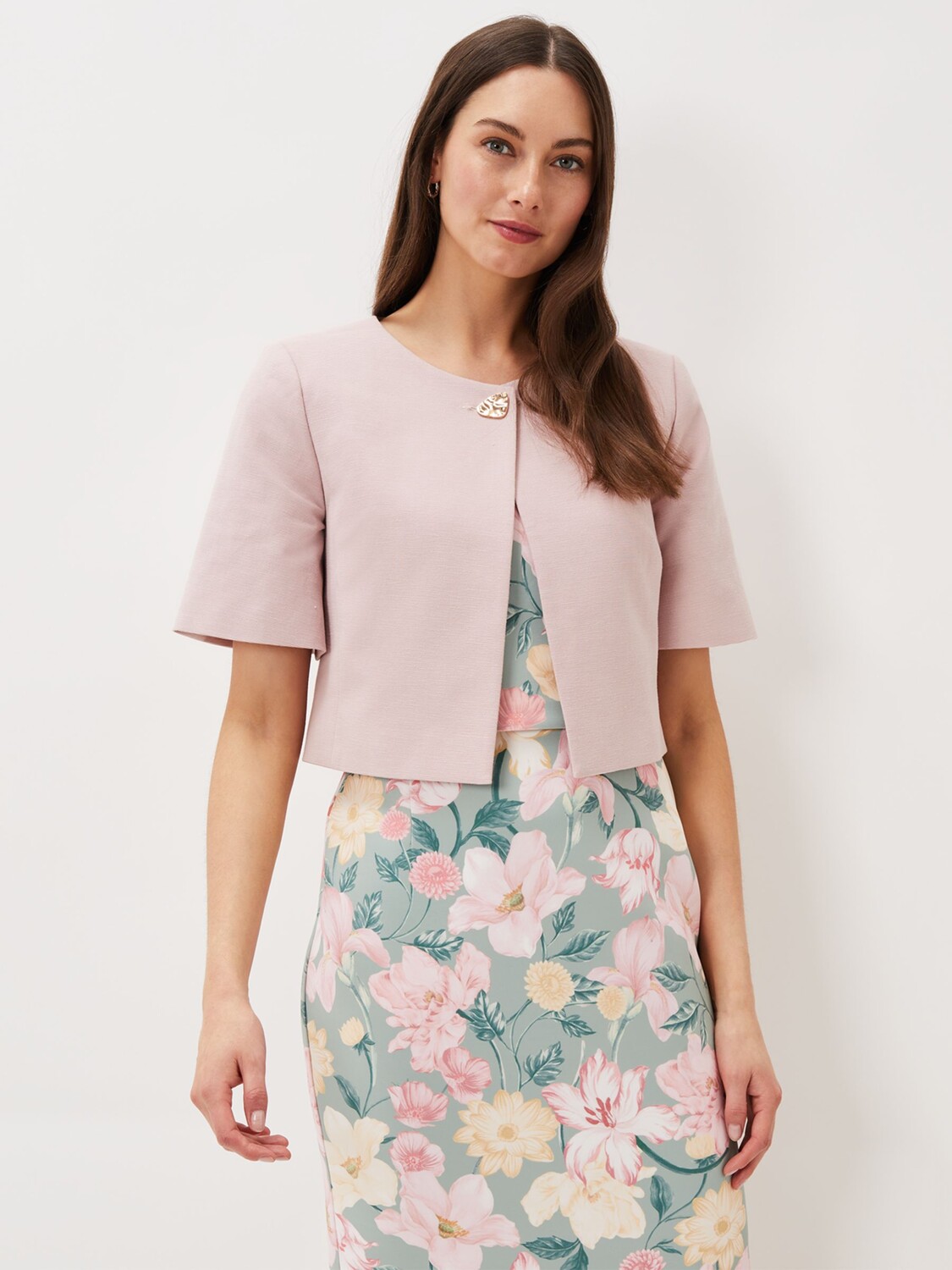 

Укороченный пиджак Phase Eight, цвет Antique Rose