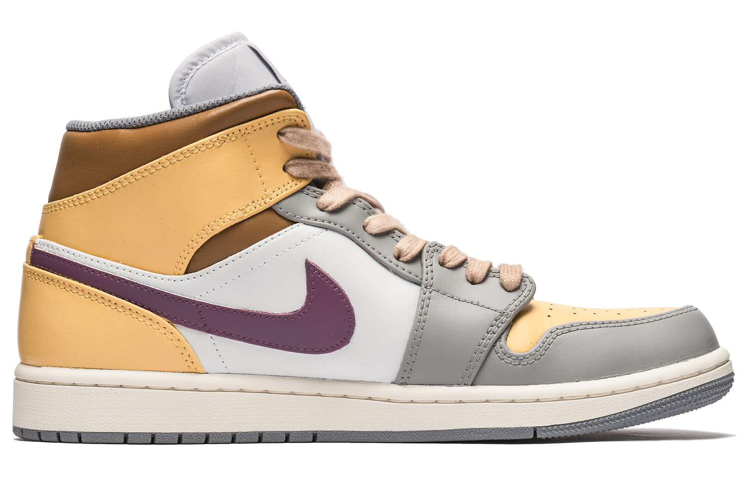 

Кроссовки Air Jordan 1 Vintage Basketball Shoes Men High-top White/Yellow, желтый
