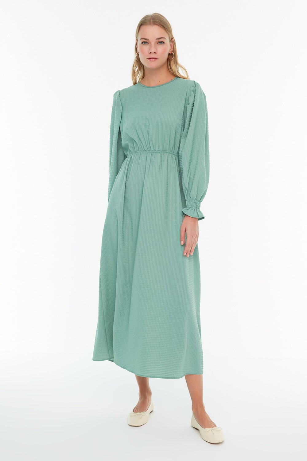 

Платье - Зеленое - Фигуристка Trendyol Modest, зеленый