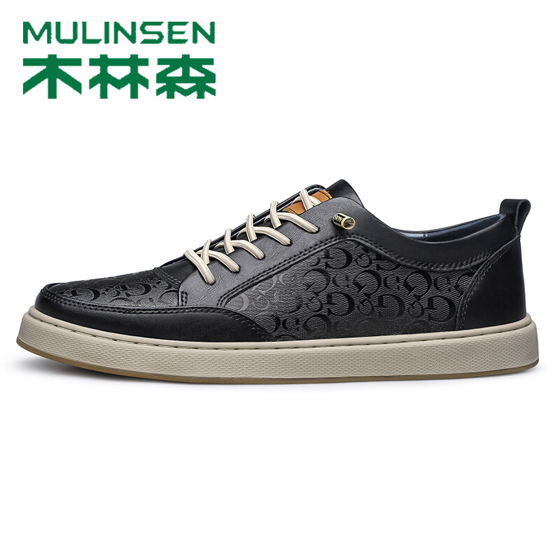 

Кеды мужские, обувь для скейтбординга низкая Mulinsen, цвет Black and yellow [Shoe size: Sports shoes 41 = This size 40]