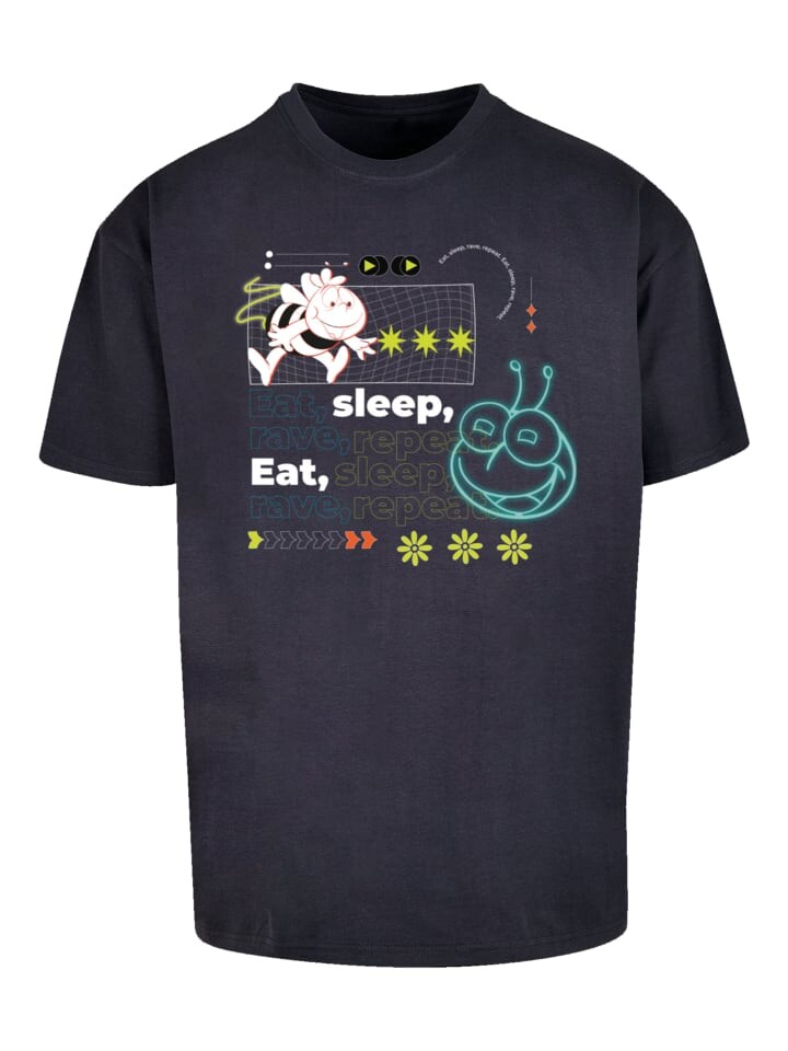 

Футболка F4NT4STIC Die Biene Maja Eat Sleep Rave Repeat, темно-синий