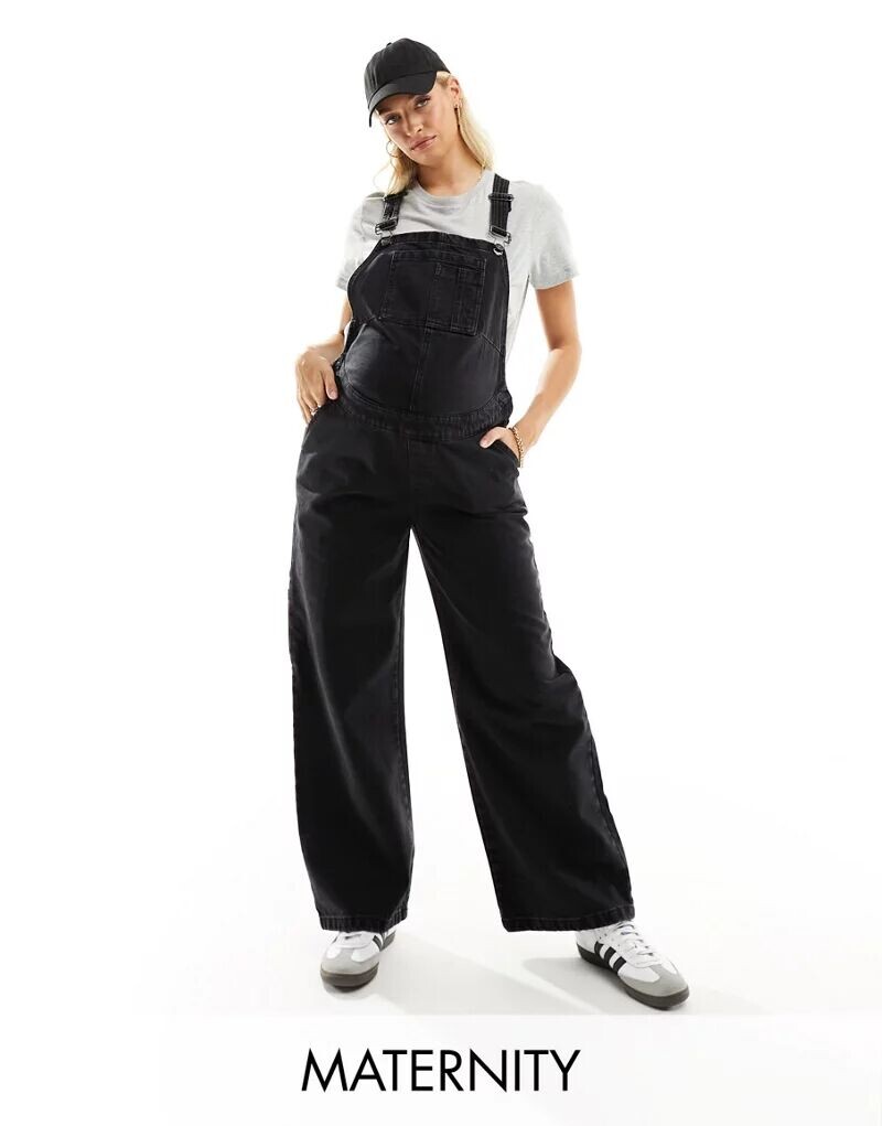 

Черные джинсовые комбинезоны DTT Maternity Lucy Don't Think Twice