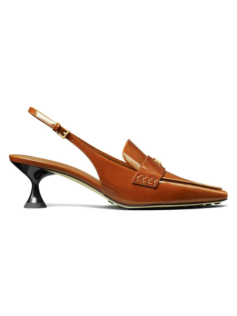 

Изящные кожаные мюли с ремешком на пятке с логотипом Tory Burch, коричневый