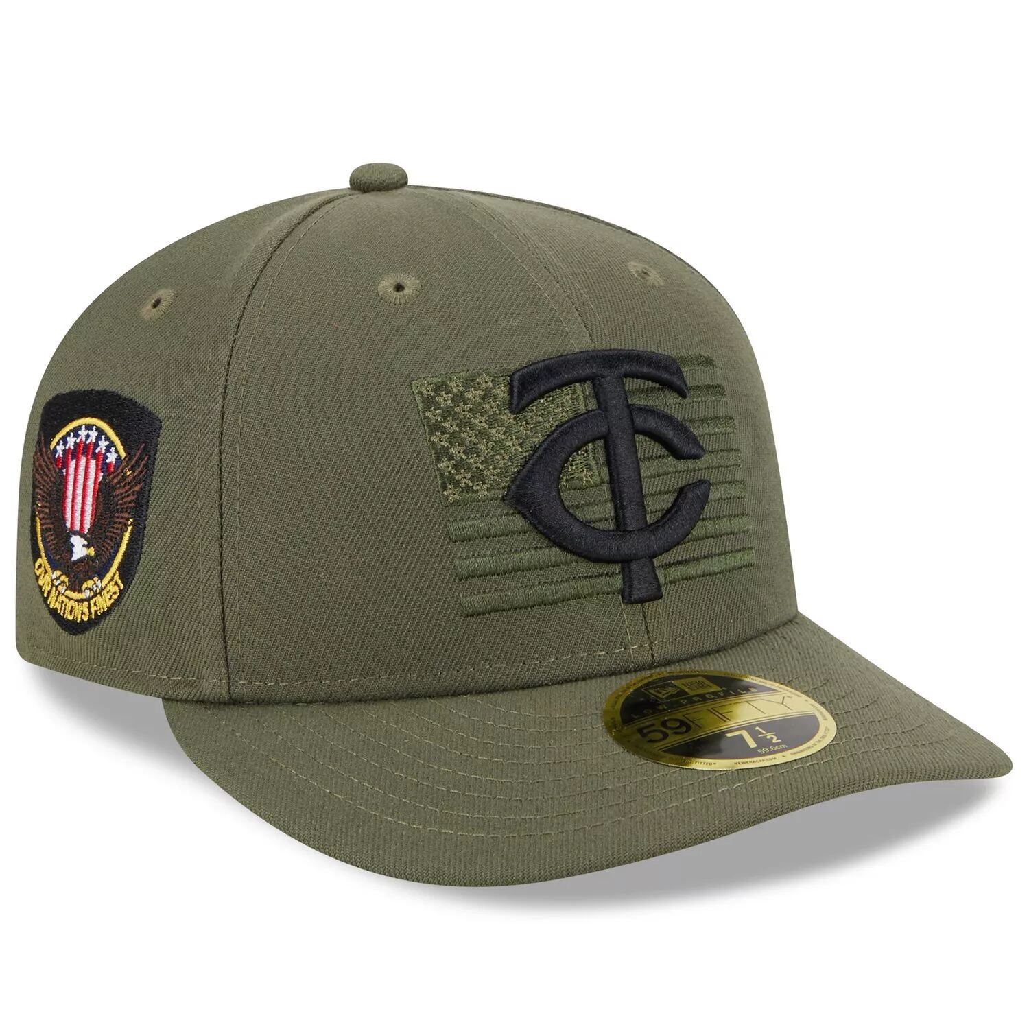 

Мужская облегающая шляпа New Era Green Minnesota Twins 2023, ко Дню вооруженных сил 59FIFTY