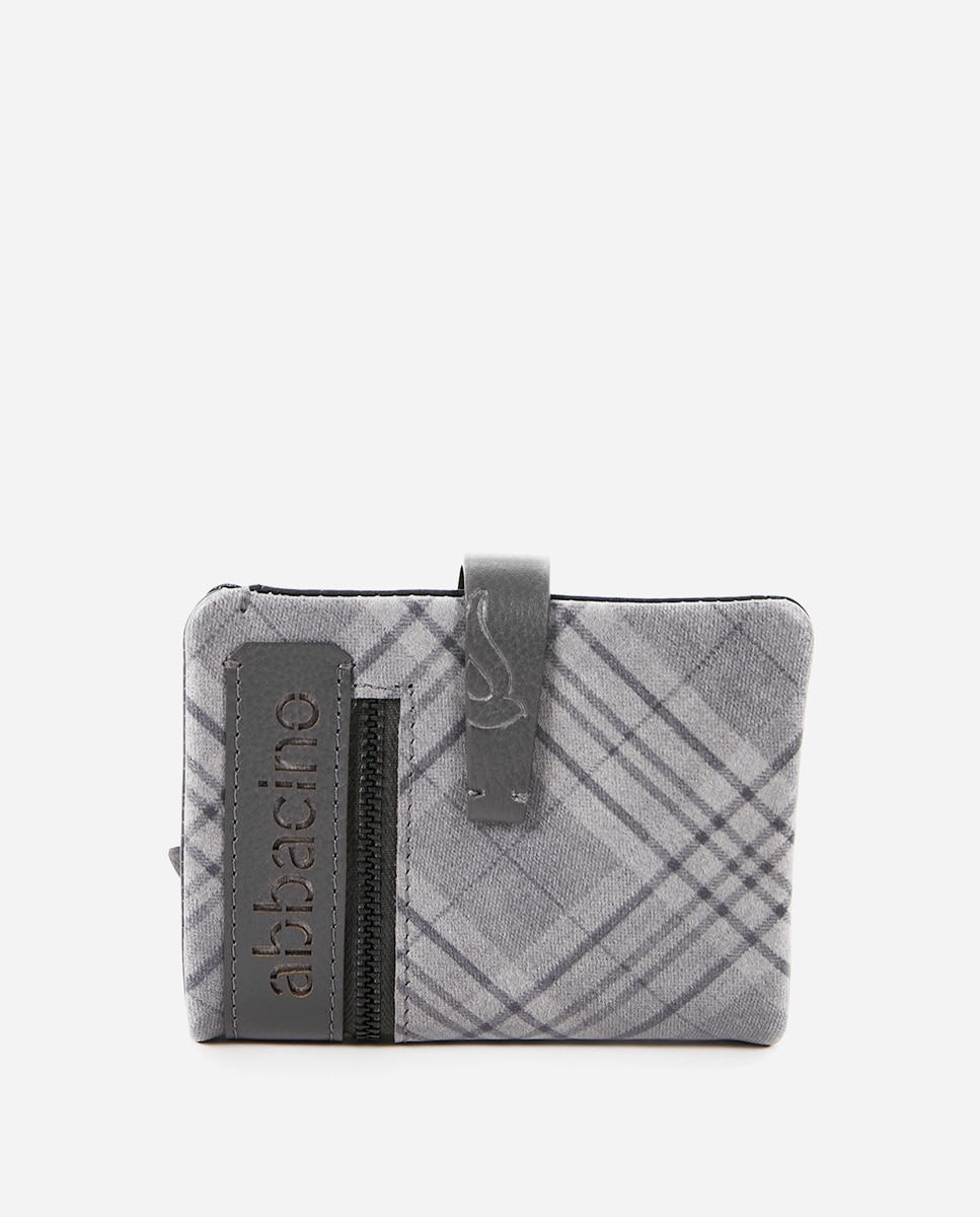 Женский маленький кожаный кошелек Euphoria серого цвета в клетку Abbacino, серый
