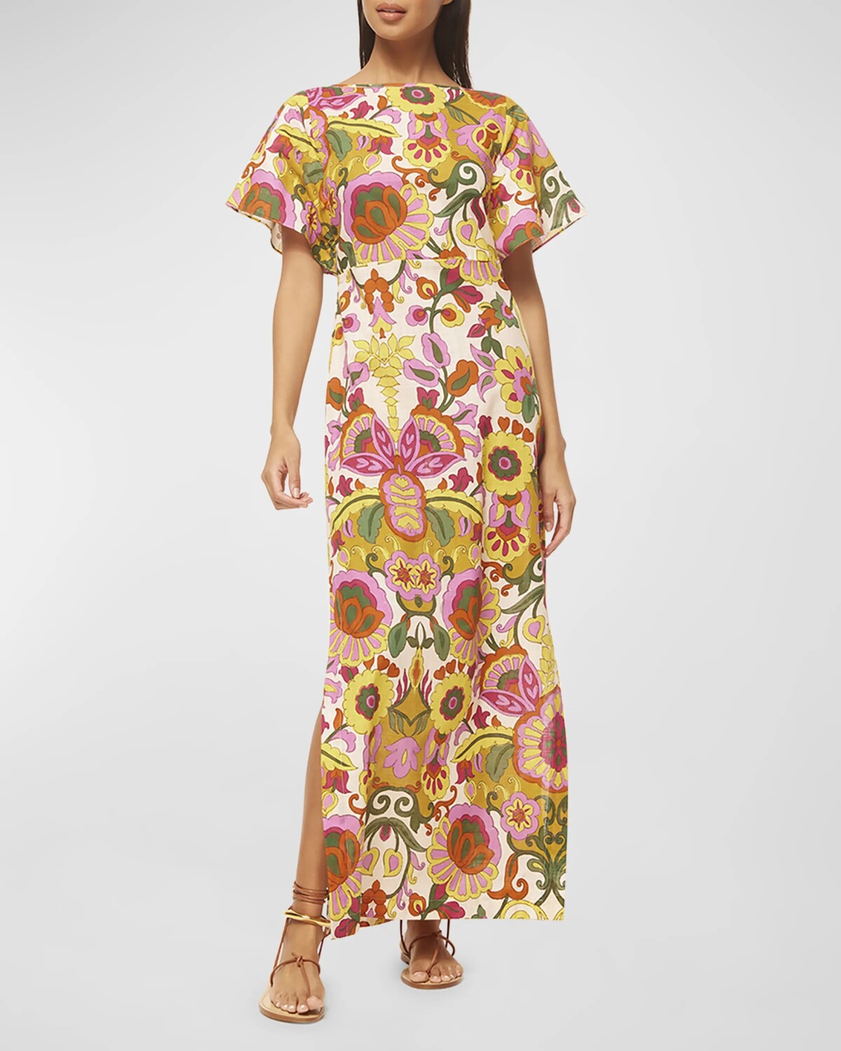 

Хлопковое платье макси Lalita с низкой спинкой и цветочным принтом MISA Los Angeles, цвет Floral Corsica Multi