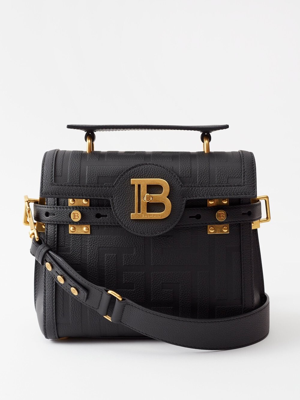

Кожаная сумка через плечо bbuzz с тиснением монограммы Balmain, черный