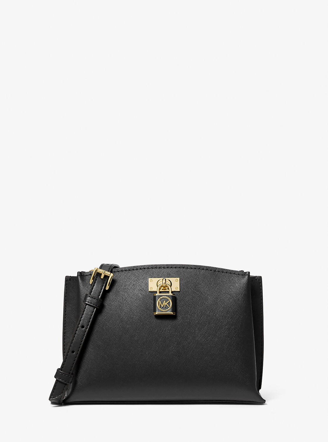 

Рубиновая сумка-мессенджер из сафьяновой кожи среднего размера Michael Kors, черный