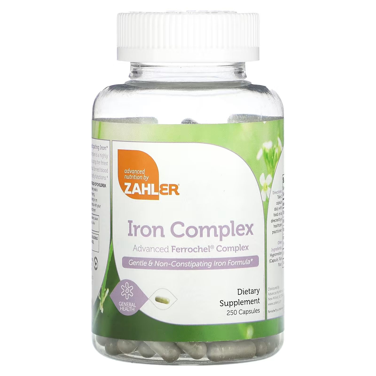 Zahler Iron Complex Мягкая формула железа, не вызывающая запоров, 250 капсул zahler iron complex 10 капсул