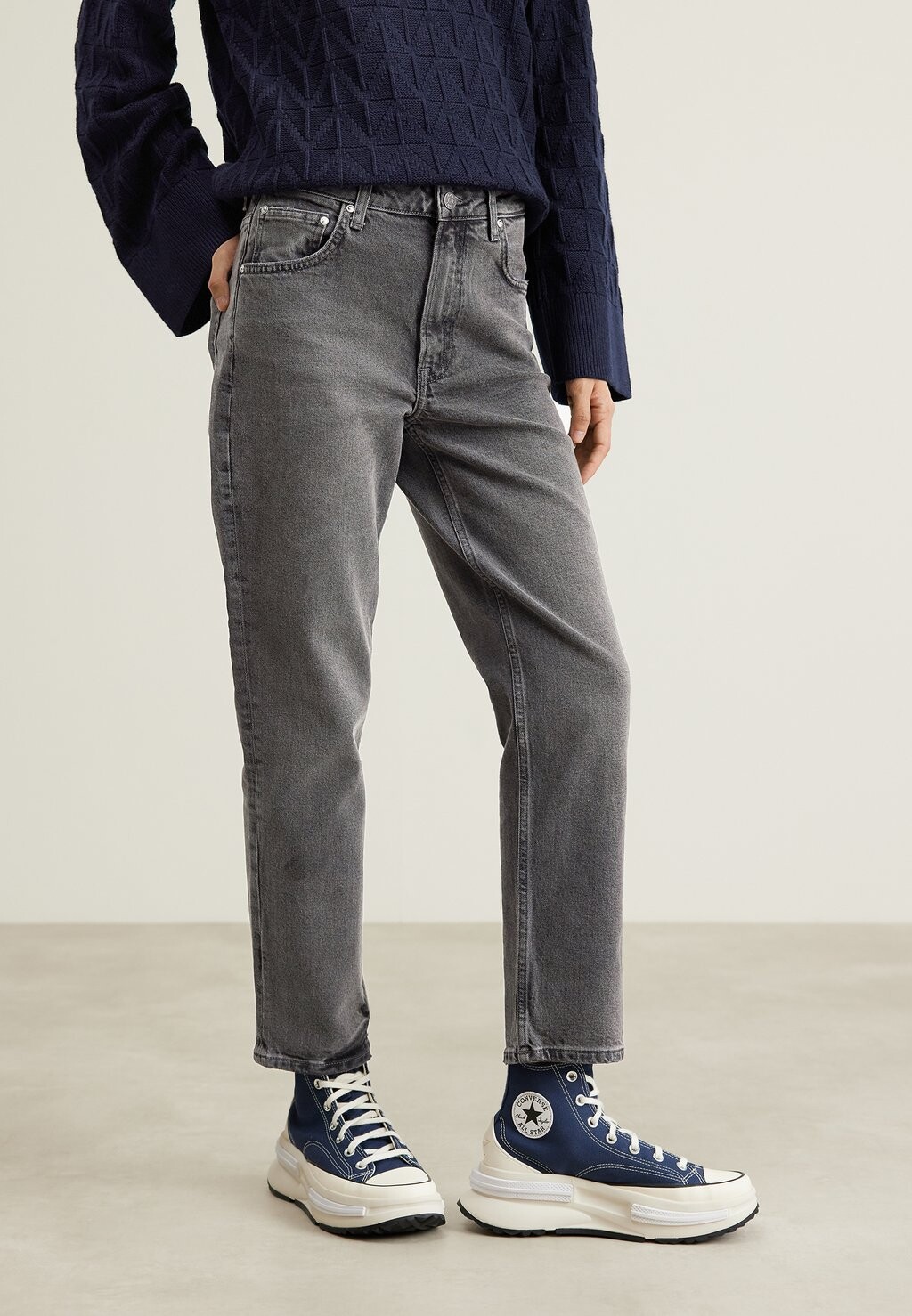 

Джинсы прямого кроя CROPPED GANT, черный джинсовый